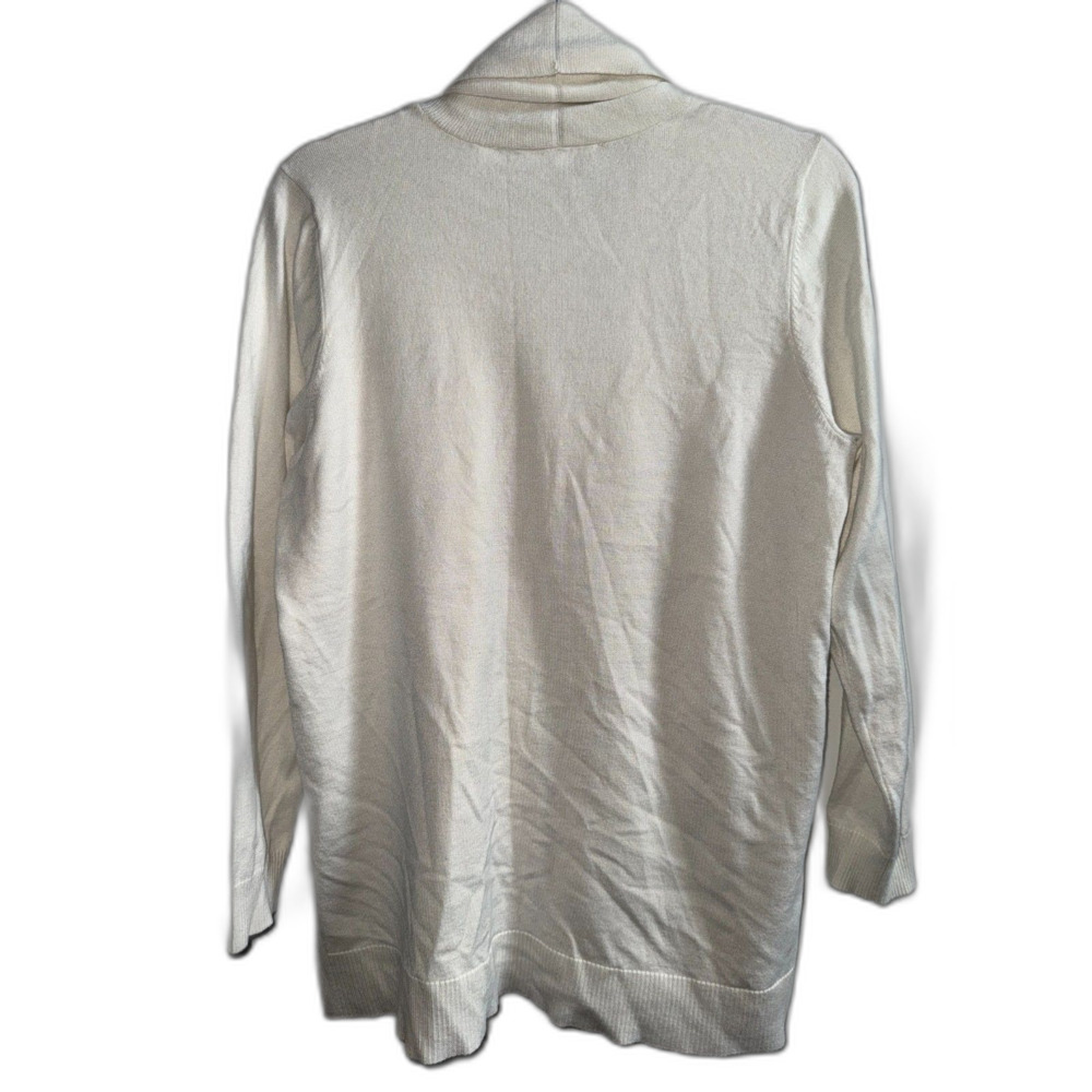 Cyrus White Open Front Cardigan Sweater L Flaw DIY Dye Project - Picture 2 of 11